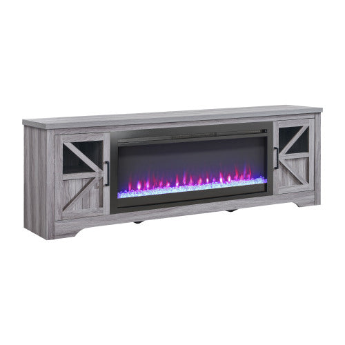 75" Fireplace TV Stand for TVs up to 80",with 44" Electric Fireplace