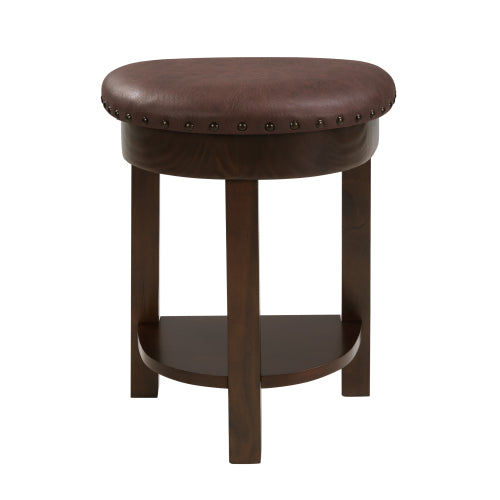 4 Piece Bar Table Set with3 PU Upholstered Bar Stools, Breakfast Table with 3 Padded Stools Solid Wood Counter Height Dining Table Set for Living Room, Dining Room.  Espresso