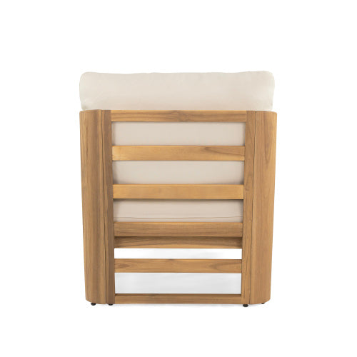 Royal Wood Club Chair, Beige