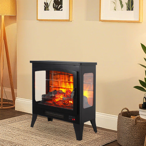 21 inchThree-sided Freestanding Electric Fireplace Stove heater with 3D Flame effect with remote control