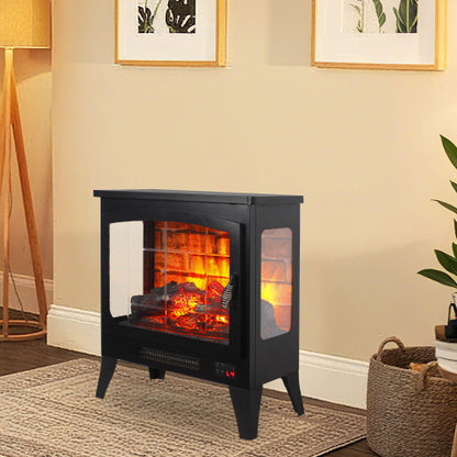 21 inchThree-sided Freestanding Electric Fireplace Stove heater with 3D Flame effect with remote control