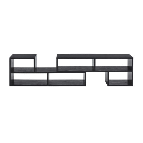 Adjustable Freestyle Modular Black TV Console Multi Compartment Open Storage Entertainment Center