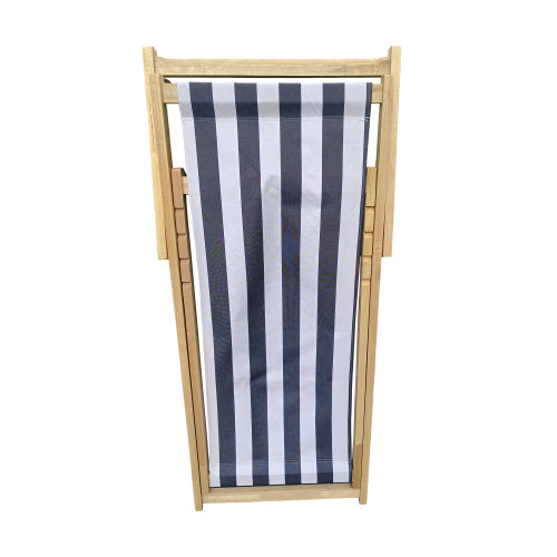 populus wood sling chair blue Stripe Broad blue Stripe (color: Dark blue) folding chaise lounge chair-2PCS