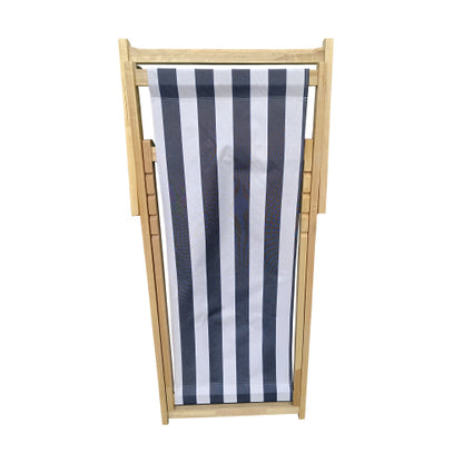 populus wood sling chair blue Stripe Broad blue Stripe (color: Dark blue) folding chaise lounge chair-2PCS