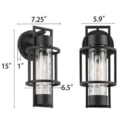 " Dusk to Dawn Outdoor Hardwired Wall Lantern Sconce with No Bulbs Included"