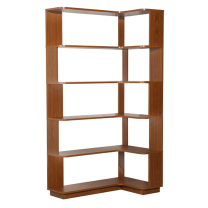 35.43 Inch Extended L-Shape Corner Anti-Drop Open Storage Bookshelf