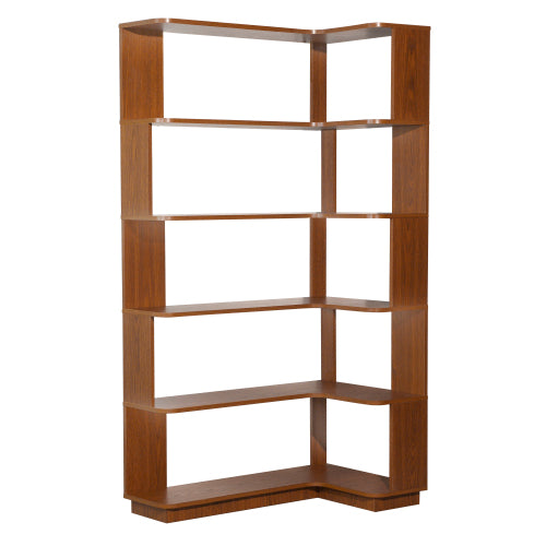 35.43 Inch Extended L-Shape Corner Anti-Drop Open Storage Bookshelf