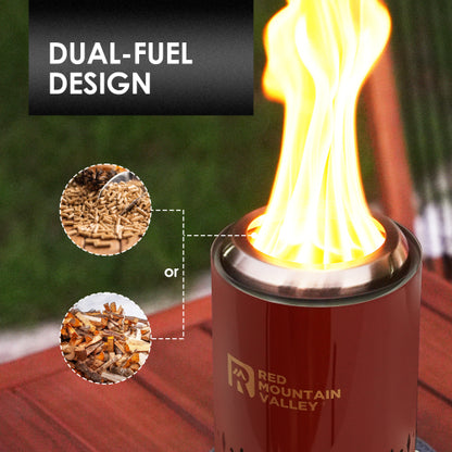 Smokeless Tabletop Fire Pit with Mat, Portable Mini Low Smoke Camping Stove,