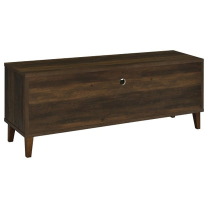 Dark Pine Rustic 60 Inch 2 Slatted Door TV Stand
