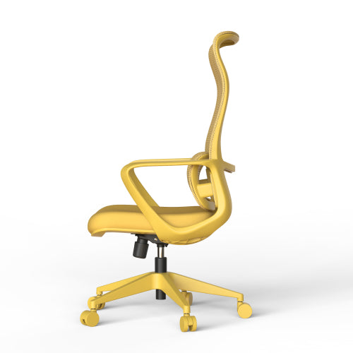 Modern EErgonomic Colorful Office Chair 300lb (About 149.7kg) Home Office Mesh Breathable High Back, With Adjustable Lumbar Support Computer Chair, Integrated Molded Foam Seat Cushion, Fireproof (Yellow) xecutive Mesh Office Task Chair Ergonomic Design