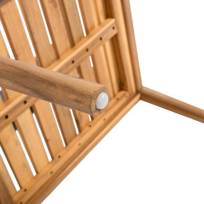 CREATIVE BRAIDED ACACIA WOOD OUTDOOR DINING CHAIRS WITH ARMRESTS, SUITABLE FOR OUTDOOR DINING AND LEISURE PLACES, TEAK LOOK & GREY ROPE,SET OF 2