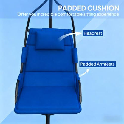 Hanging Swing Chair with Steel Frame,Hammock Chair with Stand andCoating Cushion,for Indoor and Outdoor
