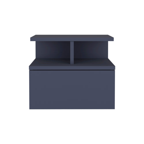 Alby Blue 1-Drawer 3-Shelf Nightstand, 11.6inchH, Manufactured Wood