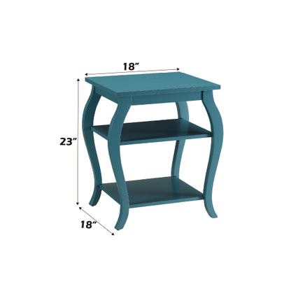 2-Tier Open Storage Accent Table with Solid Wood Cabriole Leg