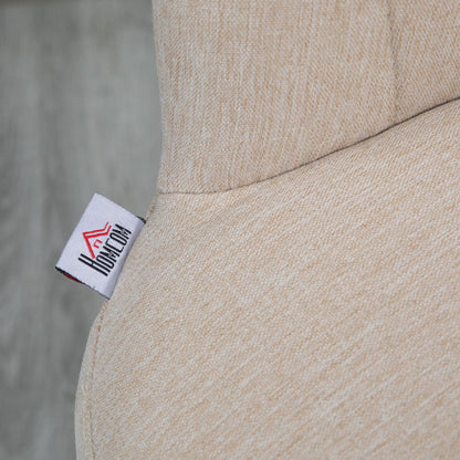 Adjustable Swivel Bar Stools Set of 2, Linen Touch Fabric, ?Beige