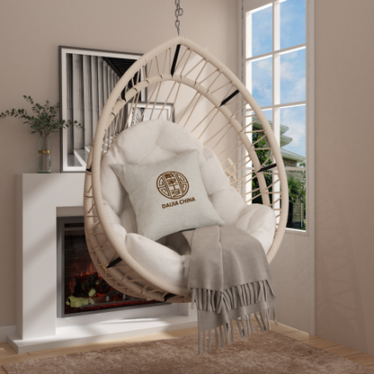 Outdoor garden rattan egg swing chair hanging chair PE hanging chair Dark Gray white