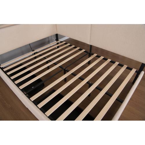 Twin Size Boucle Bed Frame, Upholstered Cloud Bed Frame with Headboard, with 2 Storage Drawers, LED light and USB Charging Design, Solid Wood Legs and Slats, No Box Spring Needed, Beige
