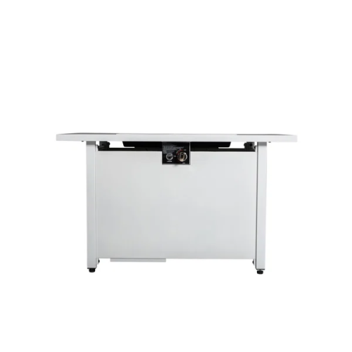 43" Rectangular Fire Pit with Smoked Glass and Metal Frame