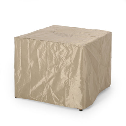 Outdoor 31" WPC Base Square Propane Fire Pit - 40,000 BTU, Brown