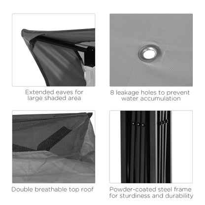 Outsunny 11' x 11' Pop Up Canopy, Outdoor Patio Gazebo Shelter with Removable Zipper Netting, Instant Event Tent w/ 114 Square Feet of Shade and Carry Bag for Backyard, Garden, Light Gray