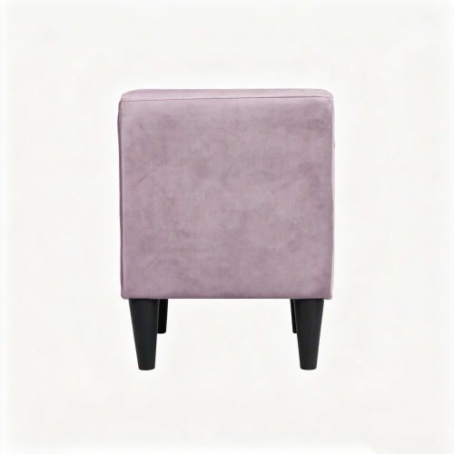 Light Pink Velvet 2-Drawer Upholstered Nightstand, 20inchW, Black Tapered Legs