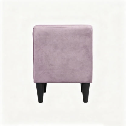 Light Pink Velvet 2-Drawer Upholstered Nightstand, 20inchW, Black Tapered Legs