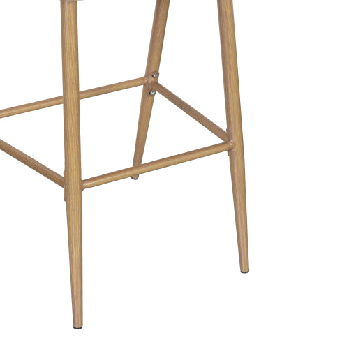 Outdoor 26" Seat Height Aluminum Frame Counter Stools with PE Rattan Scallop-shaped Backrest, Set of 2, Maple Finish