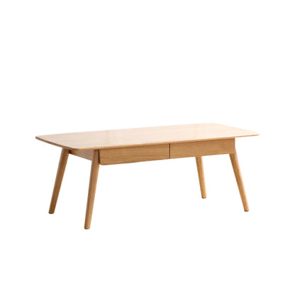 Solid Red Oak Coffee Table with 2 Drawers