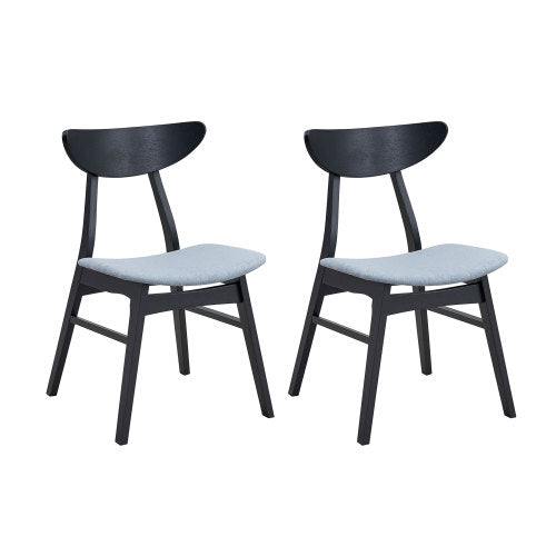 Set of 2 Baby Upholstered Wooden Dining Side Chairs, Solid Rubber Wood Frame for Dining Room & Restaurant