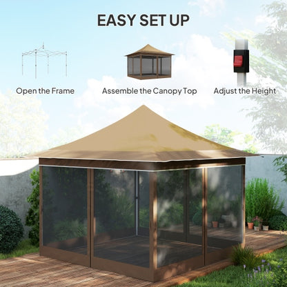Adjustable Height Pop Up Tent,Canopy Tent with Mesh Netting,with Carry Bag,for Garden,Patio