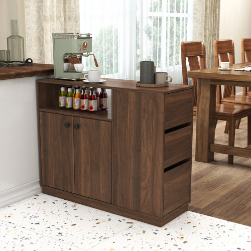 Kitchen Counter Cabinet with Sliding Glass Doors