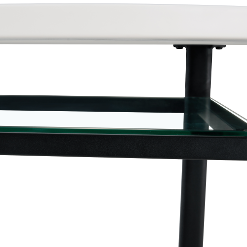 42-Inch Round Dining Table with Glass Inlay for 4-6 People