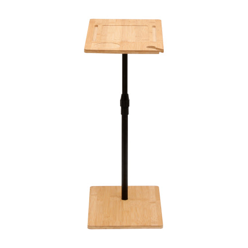 Height Adjustable Bamboo C-Shaped 2-Tier Side Table