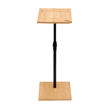 Height Adjustable Bamboo C-Shaped 2-Tier Side Table