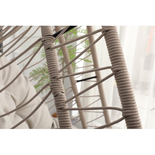 Outdoor garden rattan egg swing chair hanging chair PE hanging chair Dark Gray white