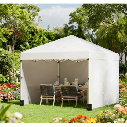 Height Adjustable Instant Party Tent Shelter Gazebo,Pop Up Canopy Tent with 3 Sidewalls, Leg Weight Bags and Carry Bag
