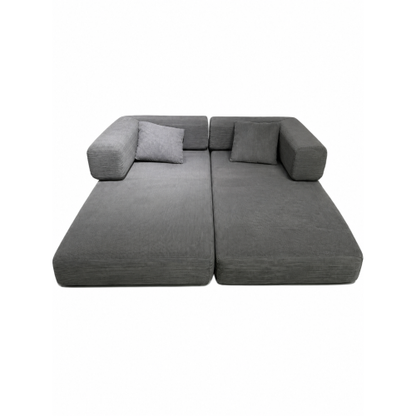Multifunctional Convertible Corduroy 2-Seat Sofa Bed, Wide-Body Pure Sponge Compression Sofa for Small Space