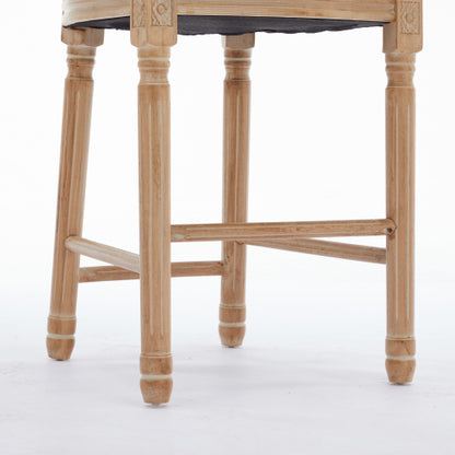 Solid Wood Bar stools Set of 2 Classic French Country Wooden Barstools with Upholstered Seating  Kitchen Bar Stool for Bar Counter Rattan - Beige