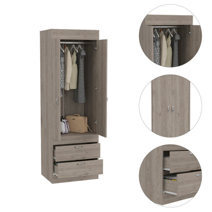 2-Door Armoire Light Gray