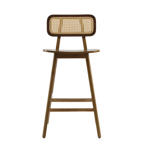 Indoor Wood Barstool, Walnut Finished, Set of 2