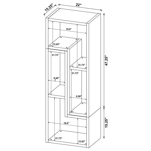 White Multi-purpose Convertible Bookcase L-Shaped Combined Storage TV Cabinet