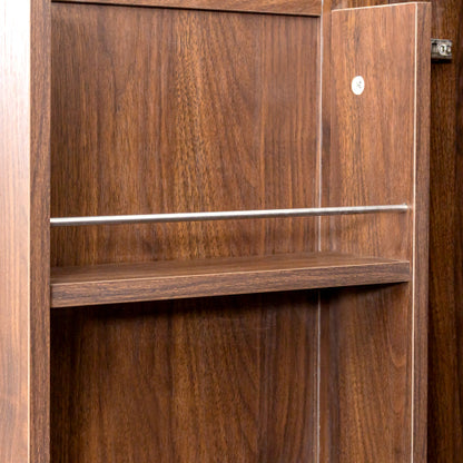62.99in Kitchen Pantry Cabinet, Walnut Freestanding Buffet Cupboards Sideboard with Doors & Shelves