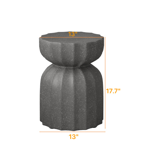 13" Modern Outdoor and Indoor Waterproof Coffee Table and Side Table Set, Durable MgO Cement Design, Suitable For Patio, Garden, Backyard and Living Room, Grey, 2PC