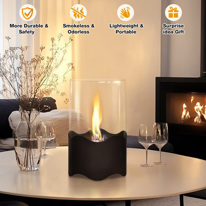Wave-shaped Tabletop Bio Ethanol Fireplace Indoor Outdoor