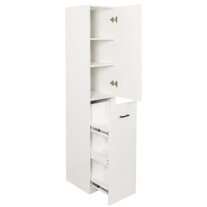 Kitchen Pantry Tall Cabinet with Pull-Out Multi-Tier Storage Shelf