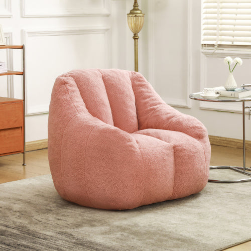 Tufted Faux Fur Memory Foam Bean Bag Chair with Armrests for Adults Kids Dorm Apartment Living Room