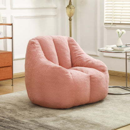 Tufted Faux Fur Memory Foam Bean Bag Chair with Armrests for Adults Kids Dorm Apartment Living Room