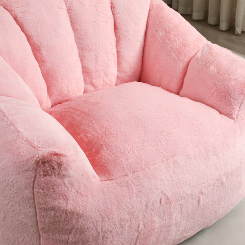 Armrest High-Density Foam Bean Bag Chair with Removable Cover for Adults