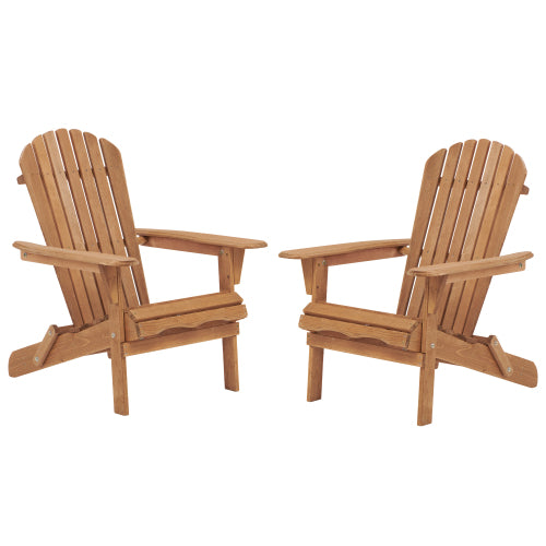 Outdoor Wooden Folding Chair Set of 2 with Pre-Assembled BackRest, Wood Patio Chair for Garden Backyard Porch Pool Deck Firepit