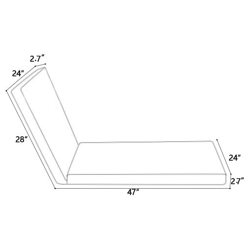 2PCS Set Outdoor Lounge Chair Cushion Replacement Patio Funiture Seat Cushion Chaise Lounge Cushion-lake blue